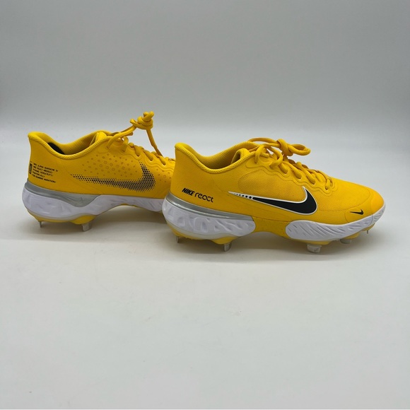 NWT Nike React Alpha Huarache 3 Baseball Softball Unisex Yellow Cleats Shoes - Picture 8 of 14